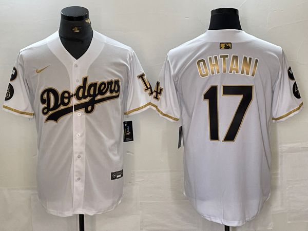 Men Los Angeles Dodgers #17 Ohtani White Fashion Nike Game MLB Jersey style 1->los angeles dodgers->MLB Jersey